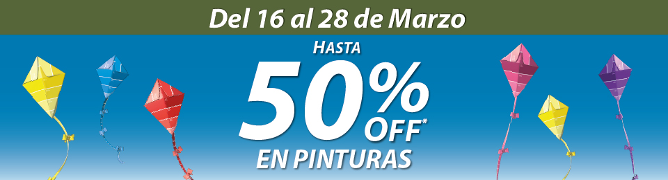 50% descuento pinturas Sherwin-Williams