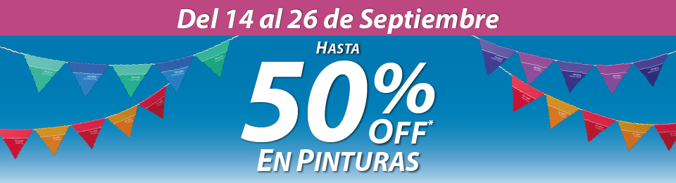 Promo ANIVERSARIO - Hasta 50% de descuento en pinturas